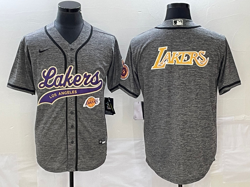 Nike 2023 Men Los Angeles Lakers blank Grey NBA Jersey 202411200106->los angeles lakers->NBA Jersey